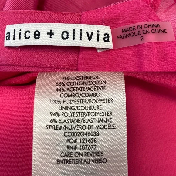 Alice + Olivia Joslyn Puff Sleeve Cropped Top in Wild Pink Size 2 - Picture 13 of 14